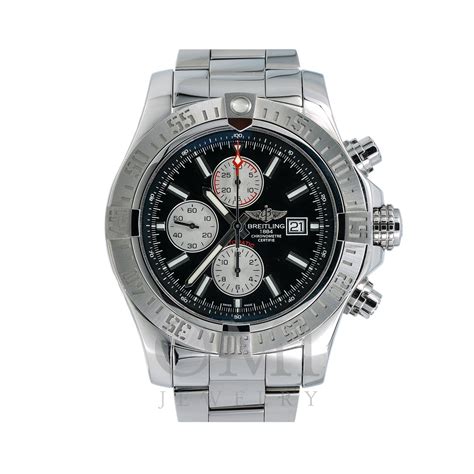 breitling super avenger mens stainless steel bracelet watch